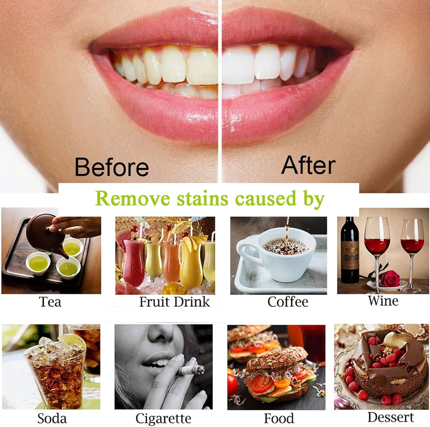 Teeth Whitening Charcoal Powder, Teeth Whitener Powder Oral Care Sets Natural Coconut, No Hurt on Enamel or Gum (1)