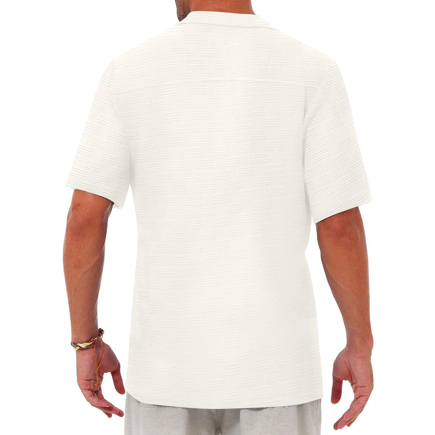 Button down Mens Shirts Long Sleeve Shirts for Men Solid Texturet-Shirts