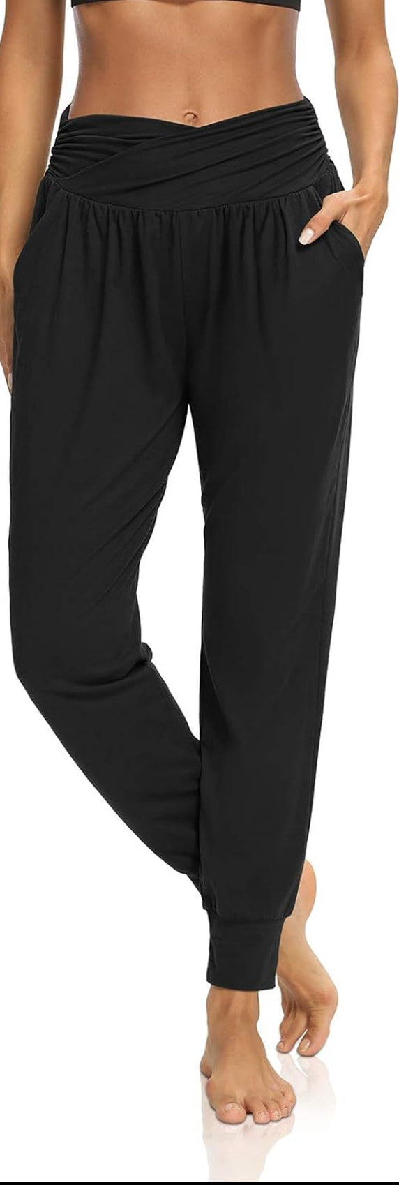 Womens Yoga Sweatpants Loose Workout Harem Joggers Casual Comfy Lounge Pajama Pants with Pockets