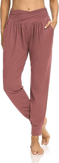 Womens Yoga Sweatpants Loose Workout Harem Joggers Casual Comfy Lounge Pajama Pants with Pockets