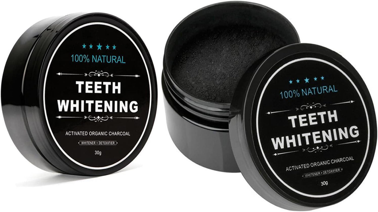 Teeth Whitening Charcoal Powder, Teeth Whitener Powder Oral Care Sets Natural Coconut, No Hurt on Enamel or Gum (1)