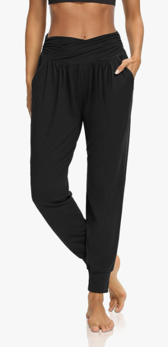 Womens Yoga Sweatpants Loose Workout Harem Joggers Casual Comfy Lounge Pajama Pants with Pockets