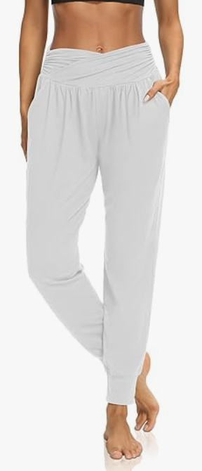 Womens Yoga Sweatpants Loose Workout Harem Joggers Casual Comfy Lounge Pajama Pants with Pockets