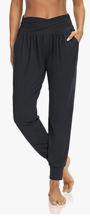 Womens Yoga Sweatpants Loose Workout Harem Joggers Casual Comfy Lounge Pajama Pants with Pockets