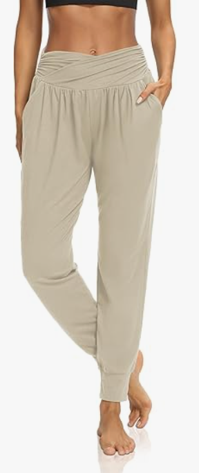 Womens Yoga Sweatpants Loose Workout Harem Joggers Casual Comfy Lounge Pajama Pants with Pockets