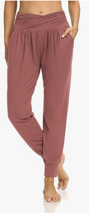 Womens Yoga Sweatpants Loose Workout Harem Joggers Casual Comfy Lounge Pajama Pants with Pockets