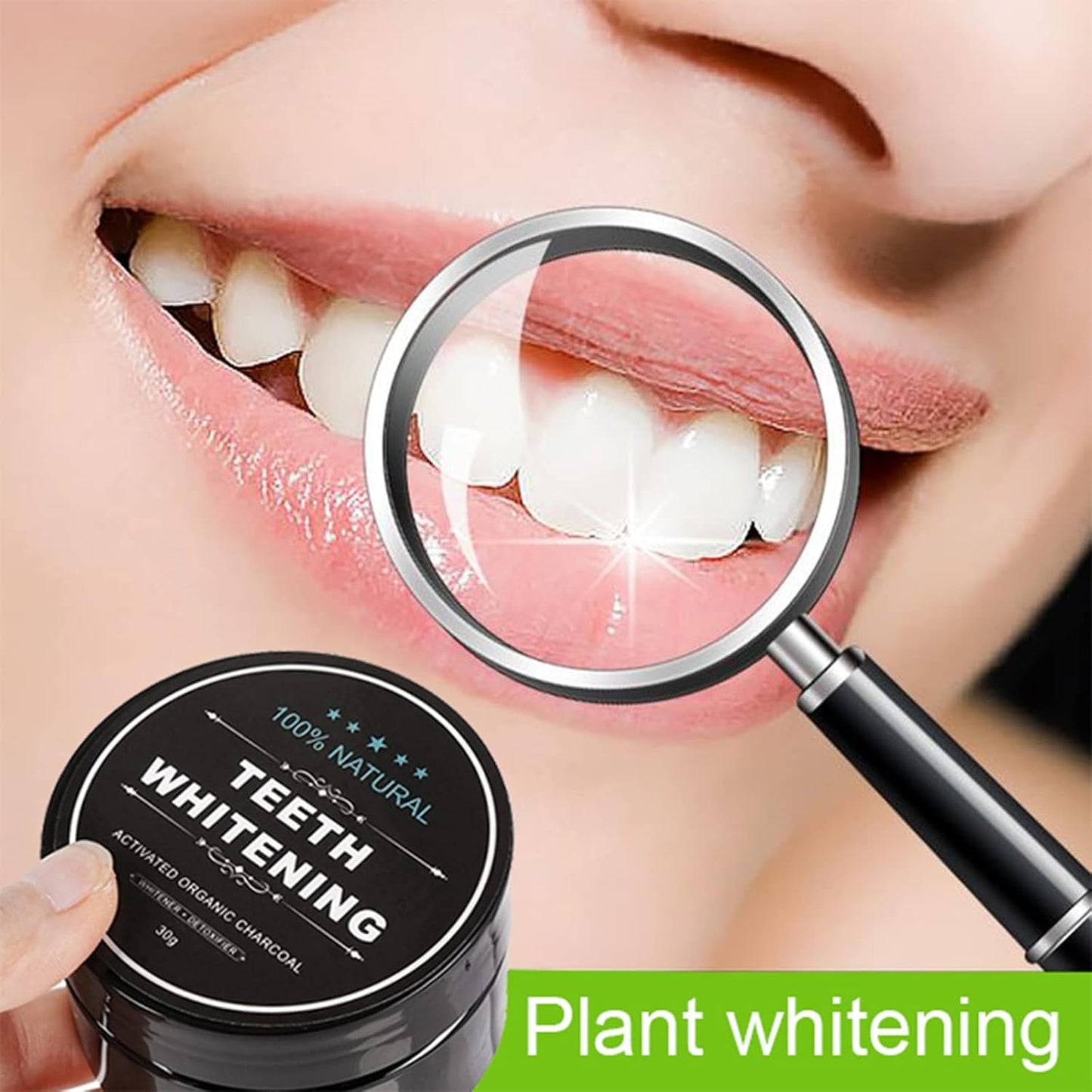 Teeth Whitening Charcoal Powder, Teeth Whitener Powder Oral Care Sets Natural Coconut, No Hurt on Enamel or Gum (1)