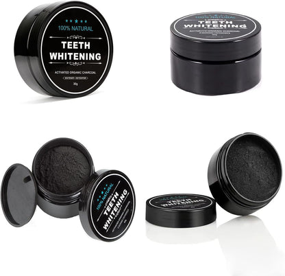Teeth Whitening Charcoal Powder, Teeth Whitener Powder Oral Care Sets Natural Coconut, No Hurt on Enamel or Gum (1)