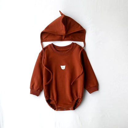 Family Matching Outfits T-Shirt Baby Bodysuit with Hat Bear Mother Kids Clothes