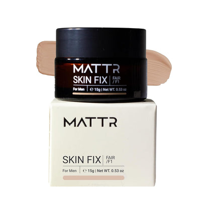 Skin Fix - Luxury - Easy for Men - Tinted Concealer - Visibly Covers Fine Lines, Under-Eye Bags, Razor Burns, Pimples - Vegan Makeup - Perfect for Gym Bag or Travel - 15G (F1)
