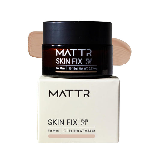 Skin Fix - Luxury - Easy for Men - Tinted Concealer - Visibly Covers Fine Lines, Under-Eye Bags, Razor Burns, Pimples - Vegan Makeup - Perfect for Gym Bag or Travel - 15G (F1)