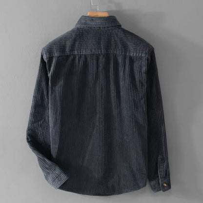 Thickening plus Size Long Sleeve Corduroy Cotton Shirt Men Brand Trendy French Style Designer Quality Top Clothes Chemise Homme