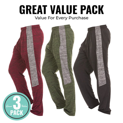 Dri-Fit Pant 3 Pack-Moisture Wicking, High Performance, Comfy Spandex-Poly Blend (Up to Size 3XL)
