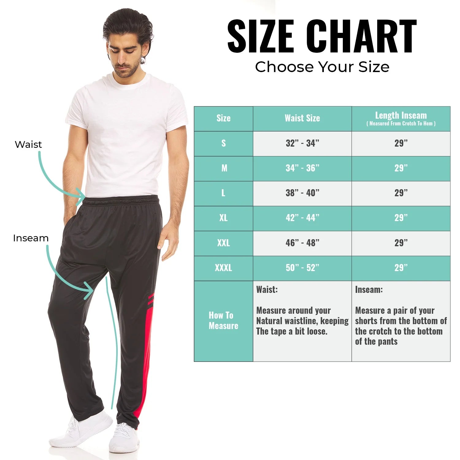 Mens Dri-Fit Pant 3 Pack-Moisture Wicking, High Performance, Comfy Spandex-Poly Blend (Up to Size 3XL)