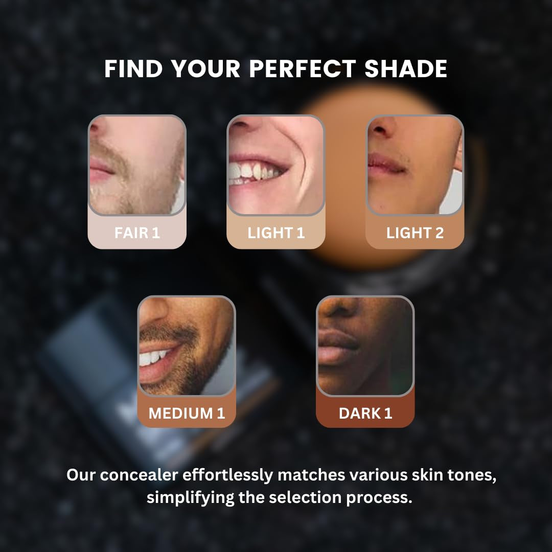 Skin Fix - Luxury - Easy for Men - Tinted Concealer - Visibly Covers Fine Lines, Under-Eye Bags, Razor Burns, Pimples - Vegan Makeup - Perfect for Gym Bag or Travel - 15G (F1)