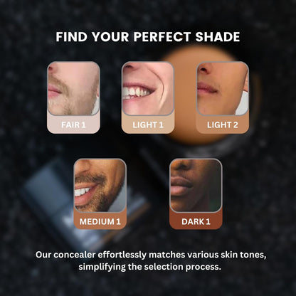Skin Fix - Luxury - Easy for Men - Tinted Concealer - Visibly Covers Fine Lines, Under-Eye Bags, Razor Burns, Pimples - Vegan Makeup - Perfect for Gym Bag or Travel - 15G (F1)