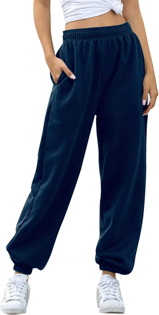 Women'S High Waisted Sweatpants Athletic Pants Baggy Joggers Lounge Workout Jogging with Pockets