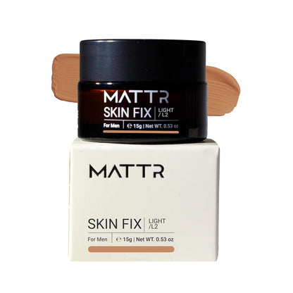 Skin Fix - Luxury - Easy for Men - Tinted Concealer - Visibly Covers Fine Lines, Under-Eye Bags, Razor Burns, Pimples - Vegan Makeup - Perfect for Gym Bag or Travel - 15G (F1)