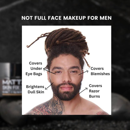 Skin Fix - Luxury - Easy for Men - Tinted Concealer - Visibly Covers Fine Lines, Under-Eye Bags, Razor Burns, Pimples - Vegan Makeup - Perfect for Gym Bag or Travel - 15G (F1)
