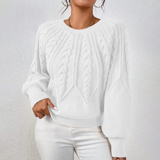 Sweaters for Women Crewneck Solid Color Ribbed Comfort Pullover Knitted Long Sleeve Casual Trendy Outfits Solid Color Sweater